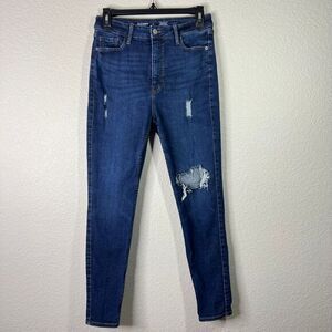 Old Navy High-Waisted Rockstar Distressed Skinny Jeans Blue‎ Denim Casual 4P